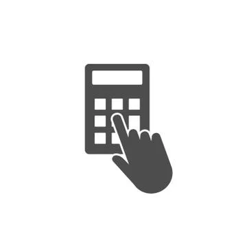 Hand, click, calculator icon. Vector illustration, flat design. Stock Illustration