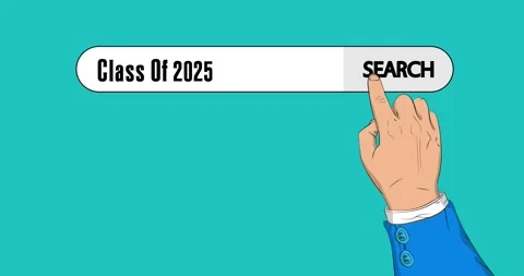 Hand click Class of 2025 text on search bar Stock Footage 308430649