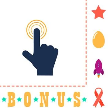 Hand click computer symbol Stock Illustration