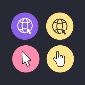 Hand click cursor or pointer icon. Mouse computer cursor Stock Illustration