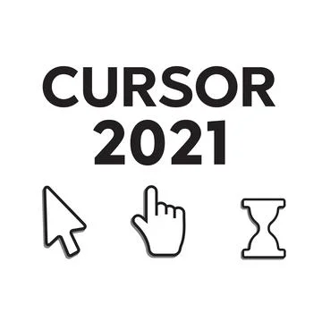 Hand click cursor or pointer icon. Mouse computer cursor Illustrazione stock