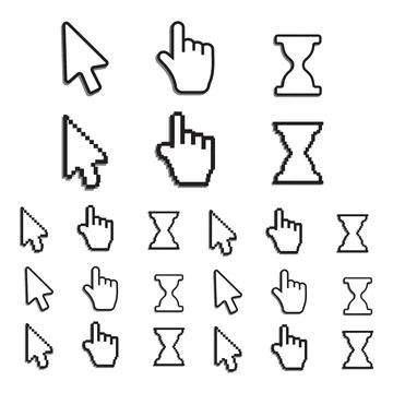 Hand click cursor or pointer icon. Mouse computer cursor Stockillustratie