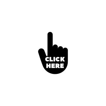 Hand Click Flat Vector Icon Stock Illustration