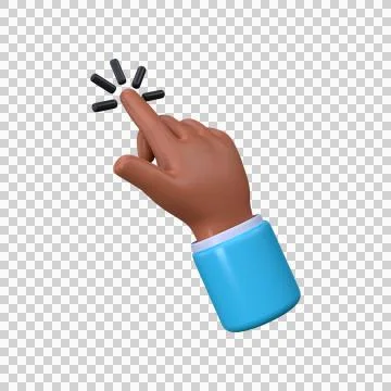 Hand click icon in 3D style Stock-Illustration