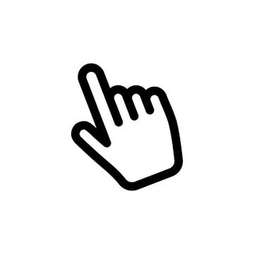 Hand click icon, bold linear vector Illustrazione stock