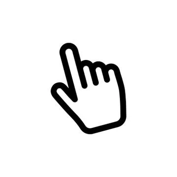 Hand click icon, bold linear vector Stock Illustration