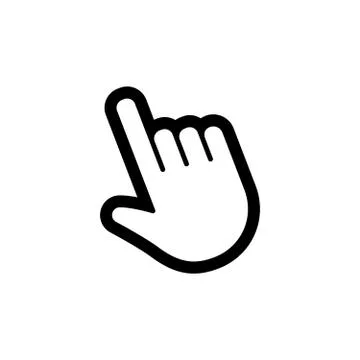 Hand click icon, bold linear vector Stock Illustration