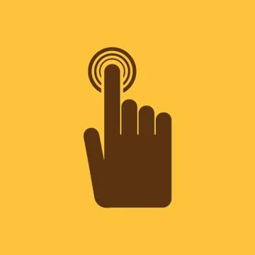 The hand click icon. Cursor symbol. Flat Stock Illustration