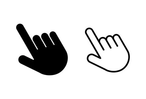 Hand click icon set. pointer icon vector. hand cursor icon vector Illustrazione stock