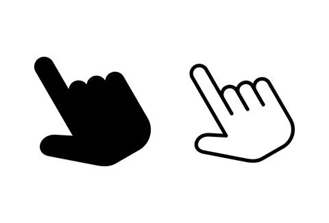 Hand click icon set. pointer icon vector. hand cursor icon vector 스톡 일러스트