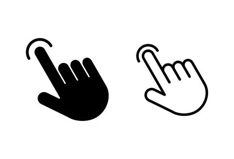Hand click icon set. pointer icon vector. hand cursor icon vector Illustrazione stock