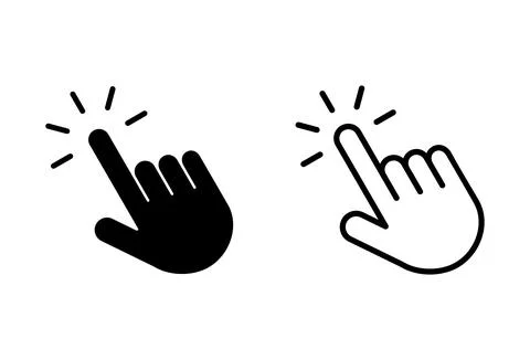 Hand click icon set. pointer icon vector. hand cursor icon vector Illustrazione stock