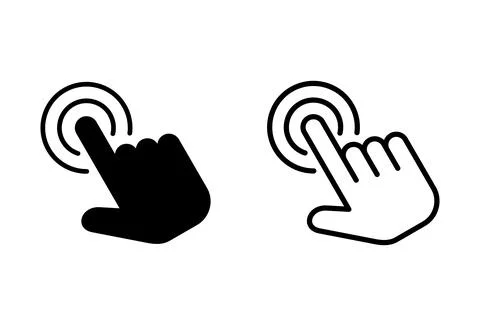 Hand click icon set. pointer icon vector. hand cursor icon vector Illustrazione stock