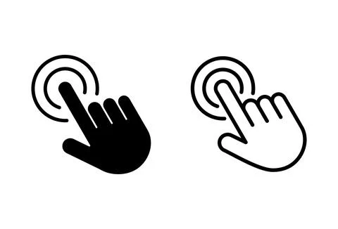 Hand click icon set. pointer icon vector. hand cursor icon vector Illustrazione stock
