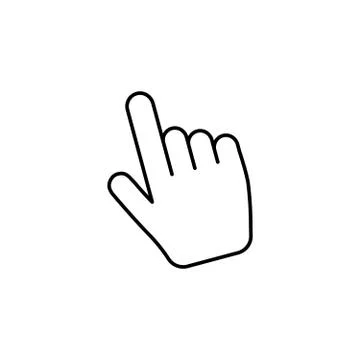 Hand click icon, thin linear vector Stock Illustration