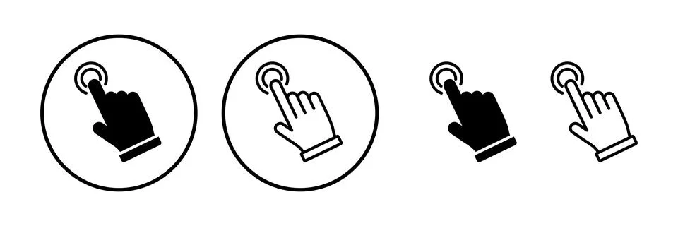 Hand click icon vector. clicking finger icon. pointer icon Stock Illustration
