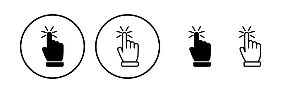 Hand click icon vector. clicking finger icon. pointer icon Stock Illustration