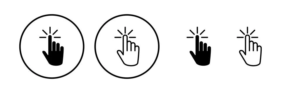 Hand click icon vector. clicking finger icon. pointer icon 스톡 일러스트