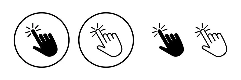 Hand click icon vector. clicking finger icon. pointer icon Illustrazione stock