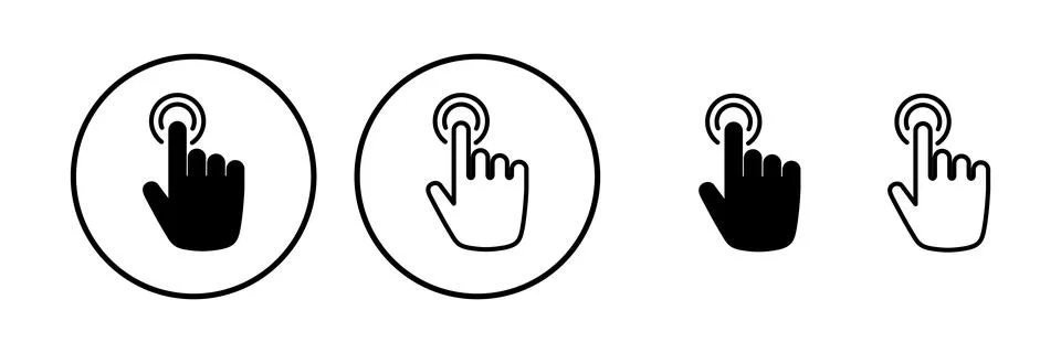 Hand click icon vector. clicking finger icon. pointer icon Illustrazione stock