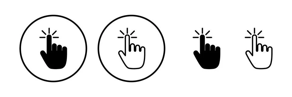 Hand click icon vector. clicking finger icon. pointer icon Illustrazione stock