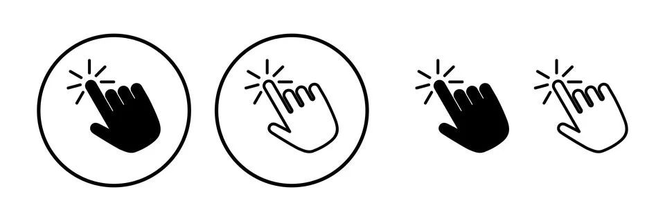 Hand click icon vector. clicking finger icon. pointer icon Illustrazione stock