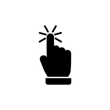 Hand click icon vector. clicking finger icon. pointer icon Illustrazione stock