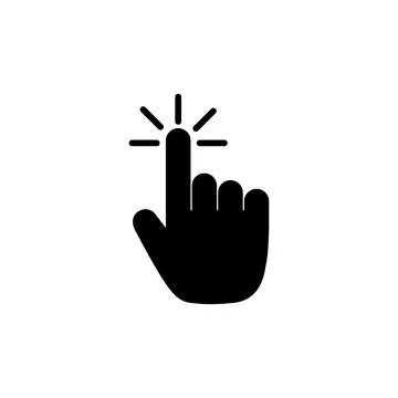 Hand click icon vector. clicking finger icon. pointer icon Illustrazione stock