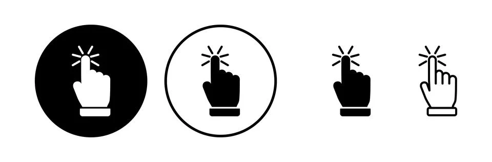 Hand click icon vector. clicking finger icon. pointer icon Stock Illustration