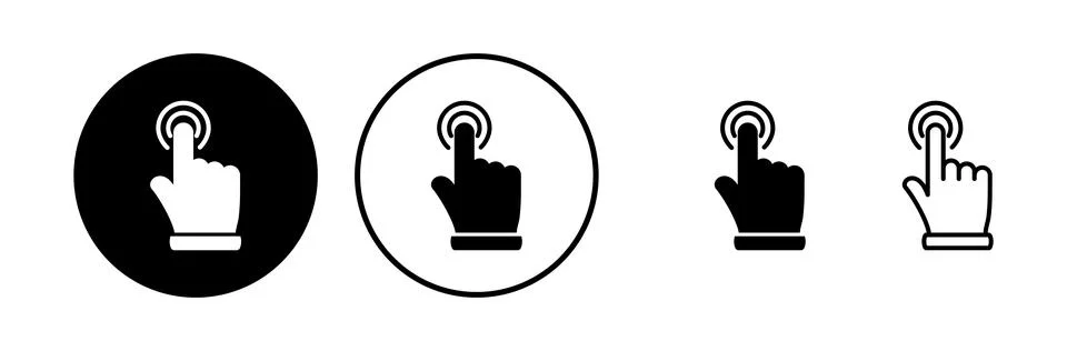 Hand click icon vector. clicking finger icon. pointer icon Illustrazione stock