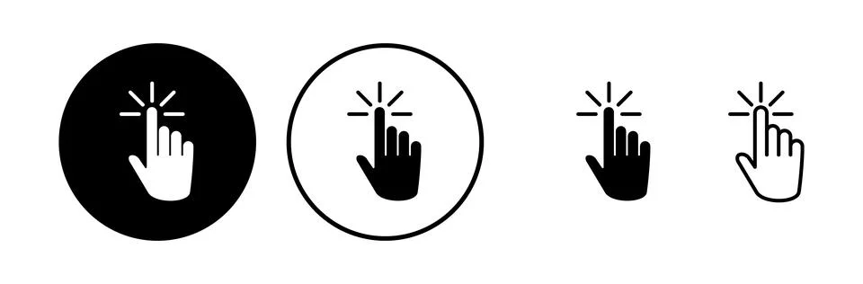 Hand click icon vector. clicking finger icon. pointer icon Illustrazione stock