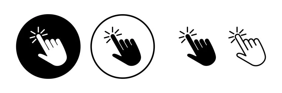 Hand click icon vector. clicking finger icon. pointer icon 스톡 일러스트