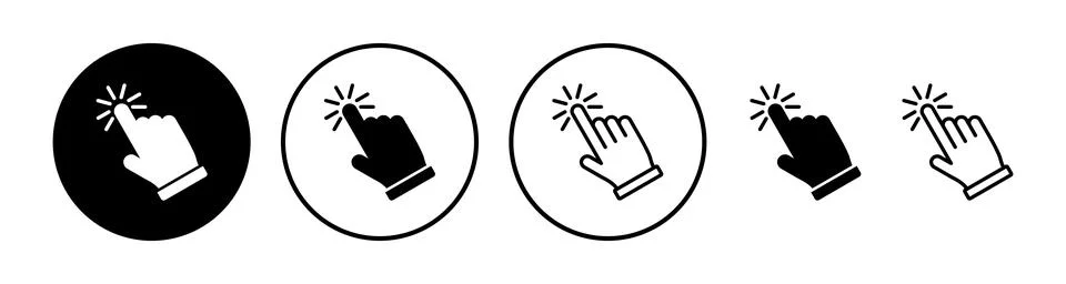 Hand click icon vector. clicking finger icon. pointer icon Illustrazione stock