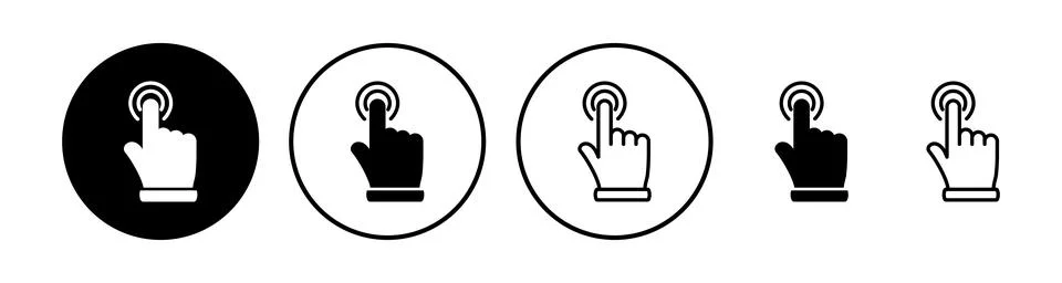 Hand click icon vector. clicking finger icon. pointer icon Stock Illustration