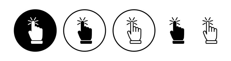 Hand click icon vector. clicking finger icon. pointer icon Illustrazione stock