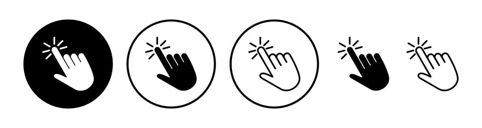 Hand click icon vector. clicking finger icon. pointer icon 스톡 일러스트