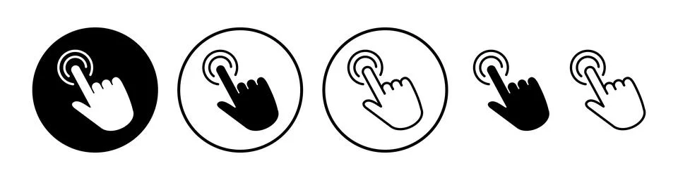 Hand click icon vector. clicking finger icon. pointer icon Illustrazione stock