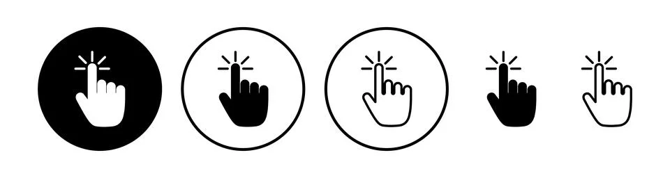 Hand click icon vector. clicking finger icon. pointer icon Stock Illustration