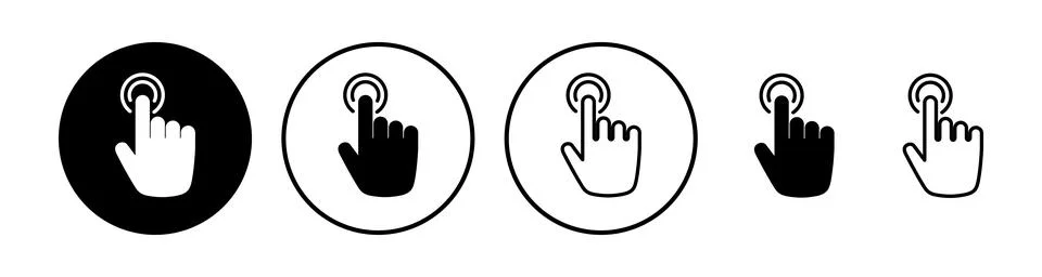 Hand click icon vector. clicking finger icon. pointer icon Illustrazione stock