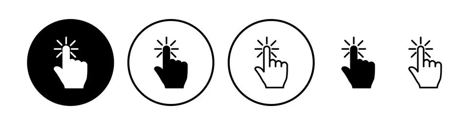 Hand click icon vector. clicking finger icon. pointer icon Illustrazione stock