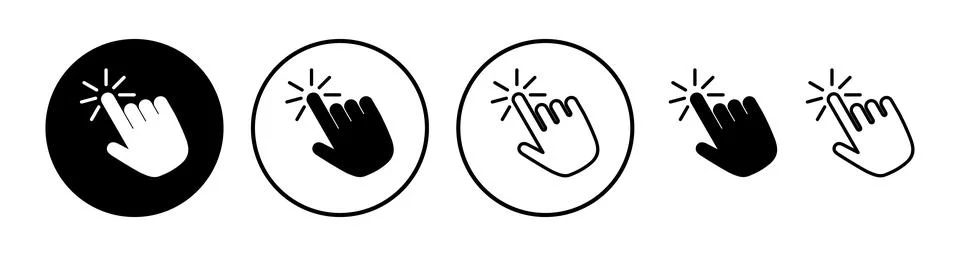 Hand click icon vector. clicking finger icon. pointer icon Stock Illustration