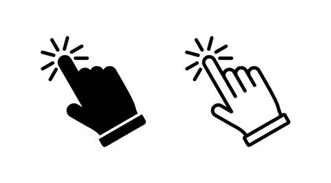 Hand click icon vector. clicking finger icon. pointer icon Illustrazione stock