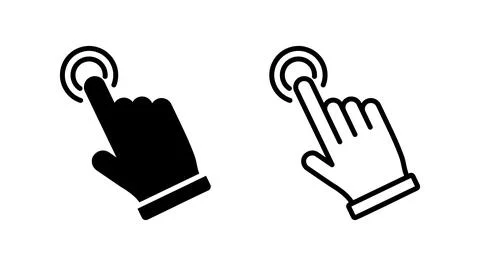 Hand click icon vector. clicking finger icon. pointer icon Illustrazione stock
