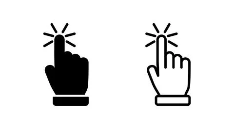 Hand click icon vector. clicking finger icon. pointer icon Stock Illustration