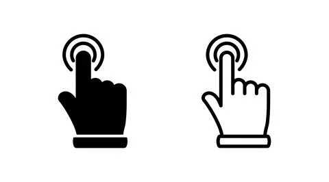Hand click icon vector. clicking finger icon. pointer icon 스톡 일러스트