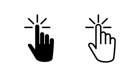 Hand click icon vector. clicking finger icon. pointer icon Stock Illustration
