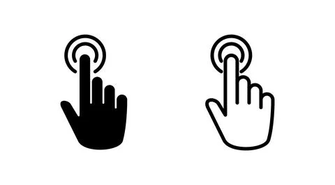 Hand click icon vector. clicking finger icon. pointer icon 스톡 일러스트