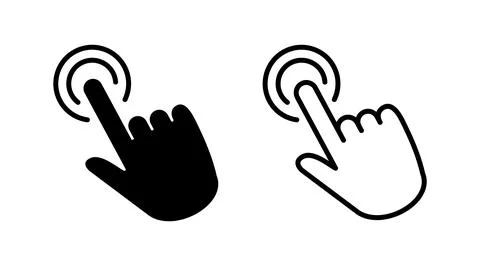 Hand click icon vector. clicking finger icon. pointer icon Illustrazione stock