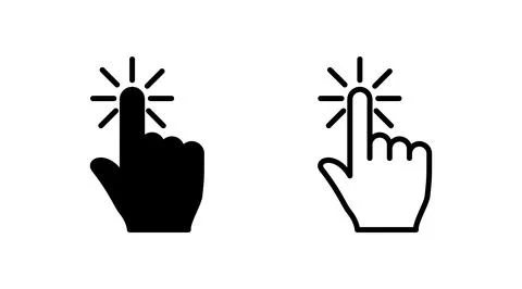 Hand click icon vector. clicking finger icon. pointer icon Illustrazione stock