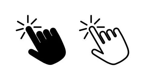Hand click icon vector. clicking finger icon. pointer icon Illustrazione stock